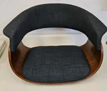 Armen Living Chair Charc. Fabric/walnut Wood Finish, 31" X 25". No Legs Ml Used. Price: $50.00.