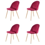 Dining Set Of 4 Velvet Accent Side With Wooden Legs New. Price: $85.49.