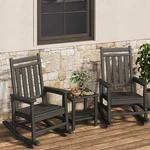 Set Of 2 Hdpe Rocking Chairs With Side Table, High Back 350 Lbs Porch Rockers New. Price: $209.55.