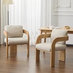 2PACK Dining Chairs With Pillow Back Beige Fabric Natural Color Solid Wood Frame New. Price: $282.20.