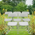 Techtongda White Plastic Outdoor & Indoor Folding Stackable Chairs 5 Pack New. Price: $181.35.