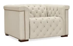Hooker Furniture SS435-PH1 Savion 48"W Leather And Polyester Dark Wood / Aries New. Price: $2737.00.