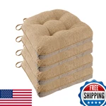 Flygulls Non Slip Chair Cushions Set Of 4 18X18X3 Turfted Dining Pads Comf New. Price: $96.86.