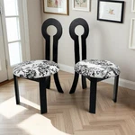 Dining Chairs Set Of 2, Key-design Home Linen Upholstered Solid Wooden New. Price: $219.87.