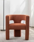 Kinwell Caramel 28 In. Wide Boucle Upholstered Square Arm Chair New. Price: $349.99.