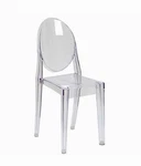 Indoor/outdoor Ghost Accent Acrylic Dining Chair W/ Contoured Seat, Transparent Open. Price: $49.99.