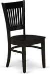 Set Of 2 Black Vancouver Slat Back Oak Dining Chairs For Elegant New. Price: $231.99.