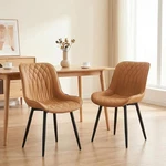 Younike Faux Leather Dining Chairs Set Of 2 High Padded Back Comfy Kitchen Tan Open. Price: $189.00.