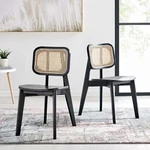 Modway Habitat Wood Dining Side Chair With Cane Rattan Black - Set Of 2 New. Price: $322.75.
