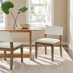 Calder Fabric Upholstered Wood Armless Dining Chair Ivory New. Price: $269.75.