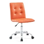 Modway Prim Modern Faux Leather Armless Mid Back Office Chair In Orange New. Price: $107.88.