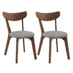 Pemberly Row Set Of 2 Dining Chair Upholstered Curved Back Side Walnut New. Price: $147.36.