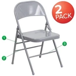 Flash Furniture 2-PK Hercules Gray Metal Folding Chair 2-HF3-MC-309AS-GY-GG New. Price: $104.99.