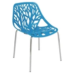 Leisuremod Modern Asbury Dining Side Chair With Chromed Legs Blue New. Price: $86.45.