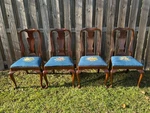 Set 4 Henkel Harris Heirloom 110S 29 Mahogany Dining Chairs W/floral Needlepoint Used. Price: $1200.00.