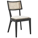 Modway Caledonia 19" Woven Back Farmhouse Wood Dining Side Chair Black/beige New. Price: $213.63.