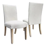 Homepop 20" Scalloped Detail Fabric Dining Chair Cream (set Of 2) New. Price: $258.99.