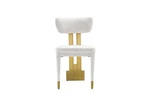 Amari Dining Chair Plush Upholstered With Gold Accents Back Support White New. Price: $199.00.