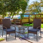 Outsunny Outdoor Dining Chairs W/ Cushion Patio Wicker Chair, Blue New. Price: $99.99.