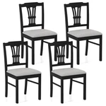 Wooden Dining Chairs Set Of 4 W/rubber Frame, Hollowed Backrest For Kitchen New. Price: $209.99.