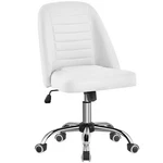 Yaheetech Mid Back Pu Leather Armless Desk Office Chair, Modern Vanity Wit New. Price: $321.27.