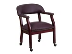 Flash Furniture Leather Armguest Chair With Casters In Burgundy New. Price: $259.75.
