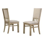 Benjara 22" Wood Dining Chairs Set Of 2- Beige Cushioning- Slatted Low Back New. Price: $251.99.