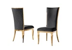 Roxy Velvet Modern Dining Chair Set 2 High Backrest Cushioned Comfort Seat Black New. Price: $610.35.