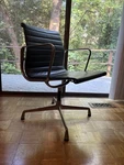 Charles Eames Vitra Aluminum Group Management Desk Chair Black Leather Used. Price: $650.00.