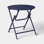 Metal Round Open Weave Accent Patio End Table Navy - Threshold New. Price: $33.99.