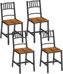 Rustic Wooden Dining Chairs Set Of 4 With Metal Frame, Easy Assembly New. Price: $218.99.