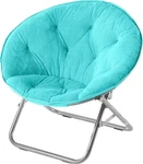 Aqua Blue Faux Fur Saucer Chair For Urban Living Style New. Price: $69.44.
